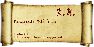 Keppich Mária névjegykártya